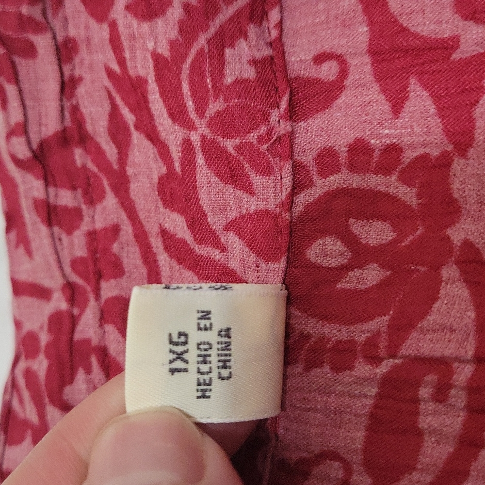 St. John's Bay Women's 1X Button up Top Blouse Shirt with Belt Red Light… - Picture 9 of 11
